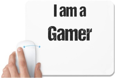 UDNAG White Mousepad 'Gamer | I am a gamer' for Computer / PC / Laptop [230 x 200 x 5mm] Mousepad(White)