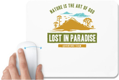 UDNAG White Mousepad 'Adventure And lost in Paradise' for Computer / PC / Laptop [230 x 200 x 5mm] Non Slip Base Mousepad(White)