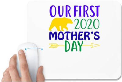 UDNAG White Mousepad 'Mother | our first 2020 mother's day' for Computer / PC / Laptop [230 x 200 x 5mm] Non Slip Base Mousepad(White)
