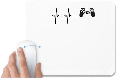UDNAG White Mousepad 'Heart and Game' for Computer / PC / Laptop [230 x 200 x 5mm] Mousepad(White)