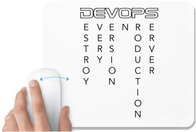 UDNAG White Mousepad 'Coder | Develops Destroy Every Version On Production Server' for Computer / PC / Laptop [230 x 200 x 5mm] Mousepad(White)