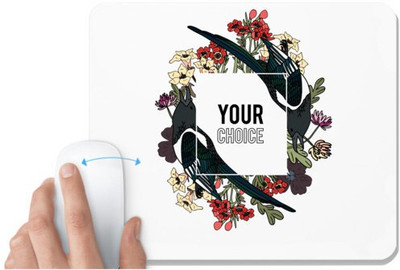 UDNAG White Mousepad 'Flower birds your choice' for Computer / PC / Laptop [230 x 200 x 5mm] Non Slip Base Mousepad(White)