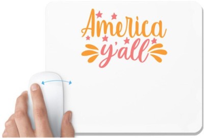 UDNAG White Mousepad 'USA | america y'all' for Computer / PC / Laptop [230 x 200 x 5mm] Mousepad(White)