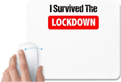 UDNAG White Mousepad 'Corona | I servived the lockdown' for Computer / PC / Laptop [230 x 200 x 5mm] Mousepad(White)