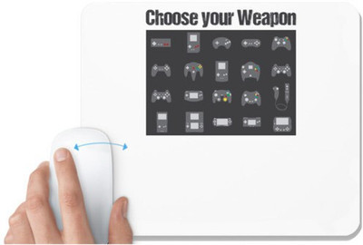 UDNAG White Mousepad 'Your Weapon | Choose your weapon' for Computer / PC / Laptop [230 x 200 x 5mm] Mousepad(White)