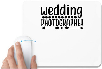 UDNAG White Mousepad 'Photographer | Wedding' for Computer / PC / Laptop [230 x 200 x 5mm] Non Slip Base Mousepad(White)