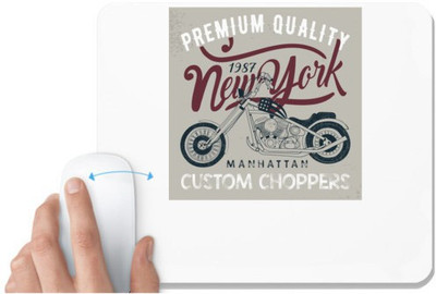 UDNAG White Mousepad 'Premium Quality New York Motorcycles' for Computer / PC / Laptop [230 x 200 x 5mm] Non Slip Base Mousepad(White)