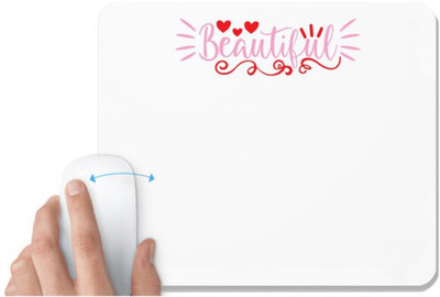 UDNAG White Mousepad 'Beautiful' for Computer / PC / Laptop [230 x 200 x 5mm] Non Slip Base Mousepad(White)