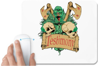 UDNAG White Mousepad 'Death | Blood, axe death Testimony' for Computer / PC / Laptop [230 x 200 x 5mm] Non Slip Base Mousepad(White)