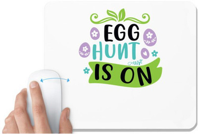 UDNAG White Mousepad 'Easter | egg hunt is onn' for Computer / PC / Laptop [230 x 200 x 5mm] Non Slip Base Mousepad(White)
