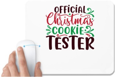 UDNAG White Mousepad 'Christmas Santa | official christmas cookie tester' for Computer / PC / Laptop [230 x 200 x 5mm] Mousepad(White)