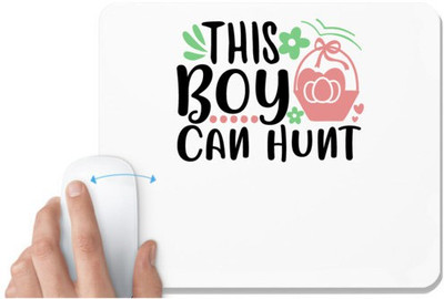 UDNAG White Mousepad 'Hunter | this boy can hunt' for Computer / PC / Laptop [230 x 200 x 5mm] Non Slip Base Mousepad(White)
