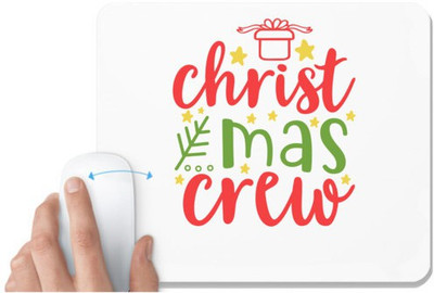 UDNAG White Mousepad 'Christmas Santa | Christmas crew' for Computer / PC / Laptop [230 x 200 x 5mm] Non Slip Base Mousepad(White)