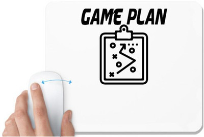 UDNAG White Mousepad 'Game | game plan' for Computer / PC / Laptop [230 x 200 x 5mm] Non Slip Base Mousepad(White)
