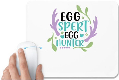 UDNAG White Mousepad 'Easter | eggspert egg hunter' for Computer / PC / Laptop [230 x 200 x 5mm] Non Slip Base Mousepad(White)