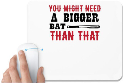 UDNAG White Mousepad 'Baseball | You might need' for Computer / PC / Laptop [230 x 200 x 5mm] Non Slip Base Mousepad(White)