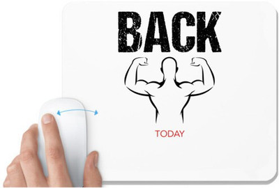UDNAG White Mousepad 'Gym | Back today' for Computer / PC / Laptop [230 x 200 x 5mm] Non Slip Base Mousepad(White)