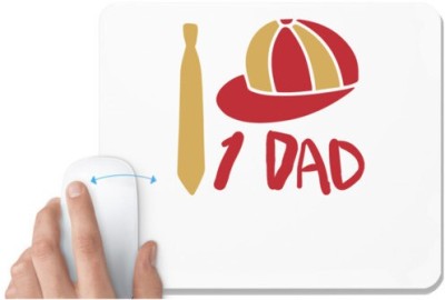 UDNAG White Mousepad 'Dad Father | 1 Dad,' for Computer / PC / Laptop [230 x 200 x 5mm] Mousepad(White)