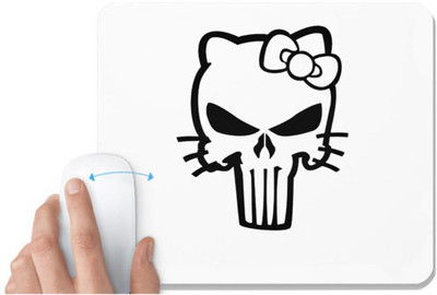 UDNAG White Mousepad 'Death | Female Skull' for Computer / PC / Laptop [230 x 200 x 5mm] Non Slip Base Mousepad(White)