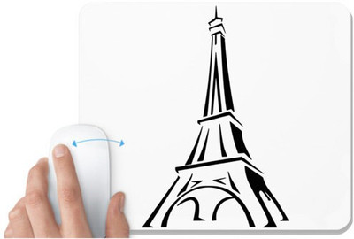 UDNAG White Mousepad 'Tower | Eiffel Tower' for Computer / PC / Laptop [230 x 200 x 5mm] Non Slip Base Mousepad(White)