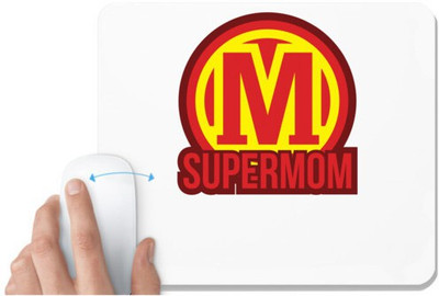UDNAG White Mousepad 'Mummy | M Super Mom' for Computer / PC / Laptop [230 x 200 x 5mm] Mousepad(White)