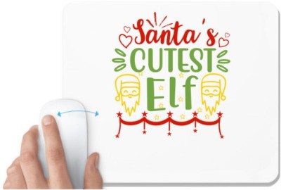 UDNAG White Mousepad 'Christmas Santa | santa cutest elf' for Computer / PC / Laptop [230 x 200 x 5mm] Mousepad(White)