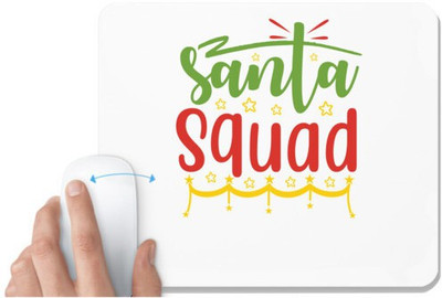 UDNAG White Mousepad 'Christmas Santa | santa squad' for Computer / PC / Laptop [230 x 200 x 5mm] Non Slip Base Mousepad(White)