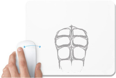 UDNAG White Mousepad 'Gym | Six pack abs' for Computer / PC / Laptop [230 x 200 x 5mm] Mousepad(White)