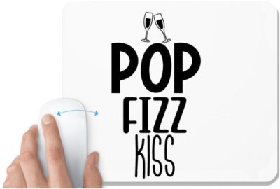 UDNAG White Mousepad 'Wine | Pop fizz kiss' for Computer / PC / Laptop [230 x 200 x 5mm] Mousepad(White)