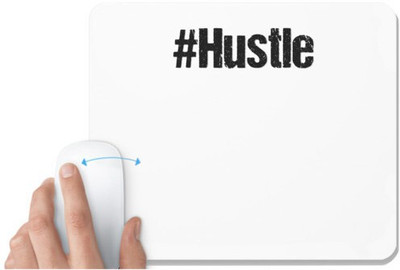 UDNAG White Mousepad 'Hashtag | hustle' for Computer / PC / Laptop [230 x 200 x 5mm] Non Slip Base Mousepad(White)