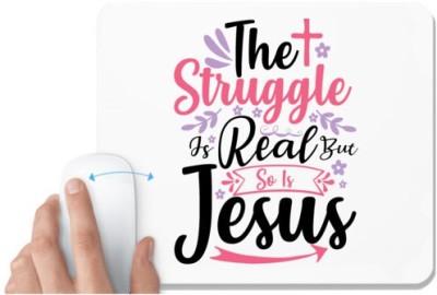 UDNAG White Mousepad 'Easter | the struggle is real but so' for Computer / PC / Laptop [230 x 200 x 5mm] Mousepad(White)