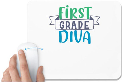 UDNAG White Mousepad 'School Teacher | first grade divaa' for Computer / PC / Laptop [230 x 200 x 5mm] Non Slip Base Mousepad(White)