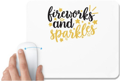 UDNAG White Mousepad 'fireworks | Fireworks and sparkles' for Computer / PC / Laptop [230 x 200 x 5mm] Mousepad(White)