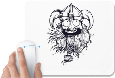 UDNAG White Mousepad 'Viking | Death' for Computer / PC / Laptop [230 x 200 x 5mm] Non Slip Base Mousepad(White)