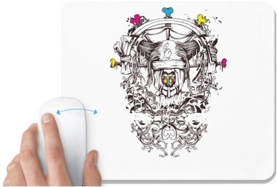 UDNAG White Mousepad 'Death | Sword and death' for Computer / PC / Laptop [230 x 200 x 5mm] Mousepad(White)