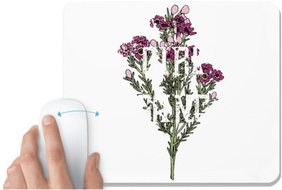 UDNAG White Mousepad 'Flowers' for Computer / PC / Laptop [230 x 200 x 5mm] Non Slip Base Mousepad(White)