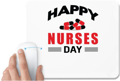 UDNAG White Mousepad 'Nurse | Happy Nurse Day' for Computer / PC / Laptop [230 x 200 x 5mm] Non Slip Base Mousepad(White)
