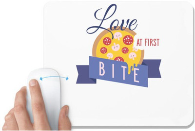 UDNAG White Mousepad 'Love and bite | Love at first bite' for Computer / PC / Laptop [230 x 200 x 5mm] Mousepad(White)