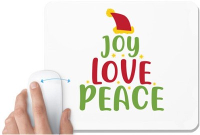 UDNAG White Mousepad 'Christmas | joy love peace' for Computer / PC / Laptop [230 x 200 x 5mm] Mousepad(White)