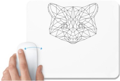 UDNAG White Mousepad 'Geometry | Raccoon Head Geometry' for Computer / PC / Laptop [230 x 200 x 5mm] Mousepad(White)