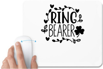 UDNAG White Mousepad 'Ring bearer' for Computer / PC / Laptop [230 x 200 x 5mm] Non Slip Base Mousepad(White)
