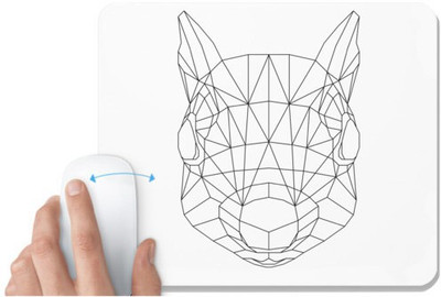 UDNAG White Mousepad 'Geometry | Squirrel Head geometry' for Computer / PC / Laptop [230 x 200 x 5mm] Mousepad(White)