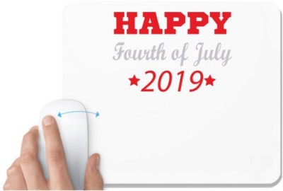 UDNAG White Mousepad 'American Independance Day | HAPPYFourth of July 2019' for Computer / PC / Laptop [230 x 200 x 5mm] Mousepad(White)