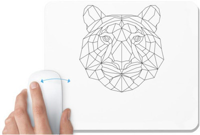 UDNAG White Mousepad 'Geometry | Tiger Head geometry' for Computer / PC / Laptop [230 x 200 x 5mm] Mousepad(White)