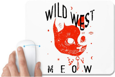UDNAG White Mousepad 'wild west | wild west meow' for Computer / PC / Laptop [230 x 200 x 5mm] Mousepad(White)