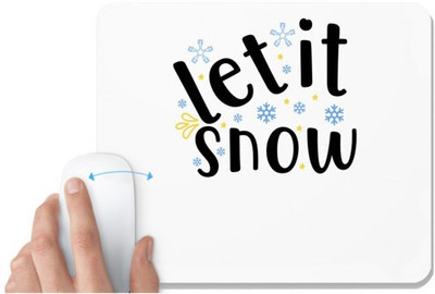 UDNAG White Mousepad 'let it snow' for Computer / PC / Laptop [230 x 200 x 5mm] Non Slip Base Mousepad(White)