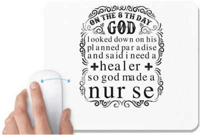 UDNAG White Mousepad 'Nurse | made a nurse' for Computer / PC / Laptop [230 x 200 x 5mm] Non Slip Base Mousepad(White)