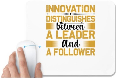 UDNAG White Mousepad 'Leader | Innovation' for Computer / PC / Laptop [230 x 200 x 5mm] Mousepad(White)