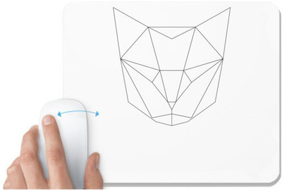 UDNAG White Mousepad 'Geometry | Cat Head Geometry' for Computer / PC / Laptop [230 x 200 x 5mm] Non Slip Base Mousepad(White)