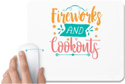 UDNAG White Mousepad 'fireworks | Fireworks and Cookouts' for Computer / PC / Laptop [230 x 200 x 5mm] Mousepad(White)